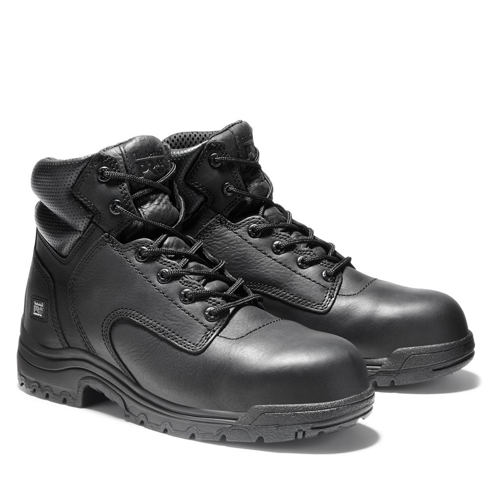 Timberland Μποτακια Εργασίας Ανδρικα Μαυρα - Pro® Titan® 6\" Comp Toe - Greece 0549138-YS